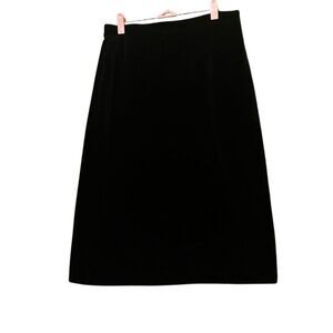 ACT III Vintage Black Velvet A-Line Midi Skirt Women's Size M